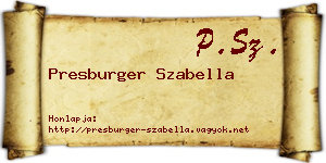 Presburger Szabella névjegykártya